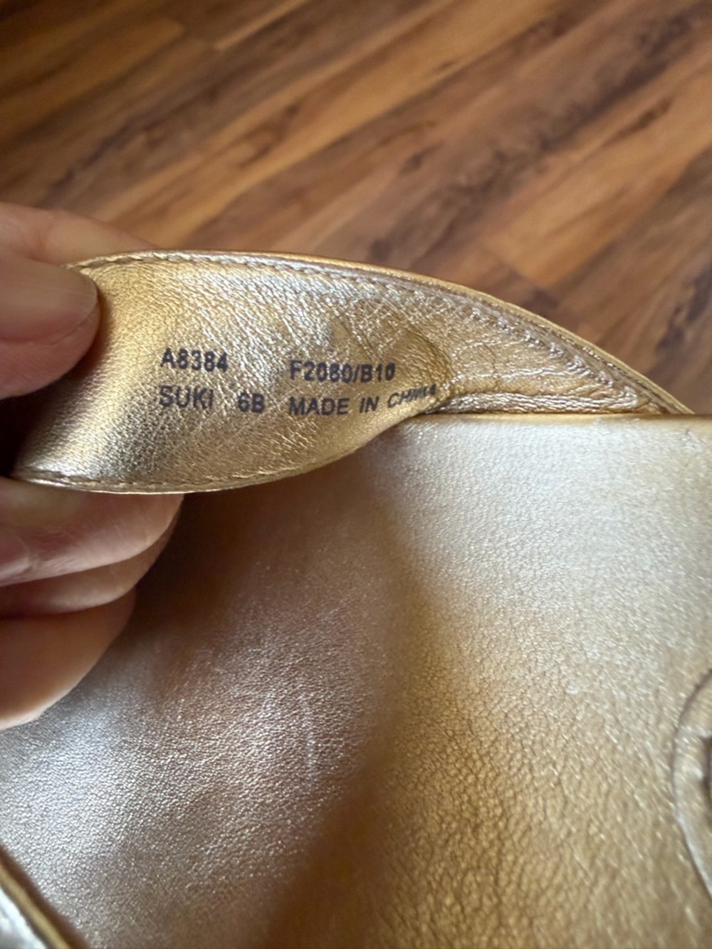 COACH Metallic Gold Leather Tassel Toe-Post Sandals - Picture 8 of 9